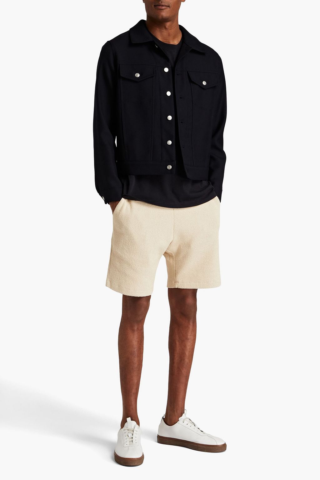 SANDRO Wool-blend twill jacket
