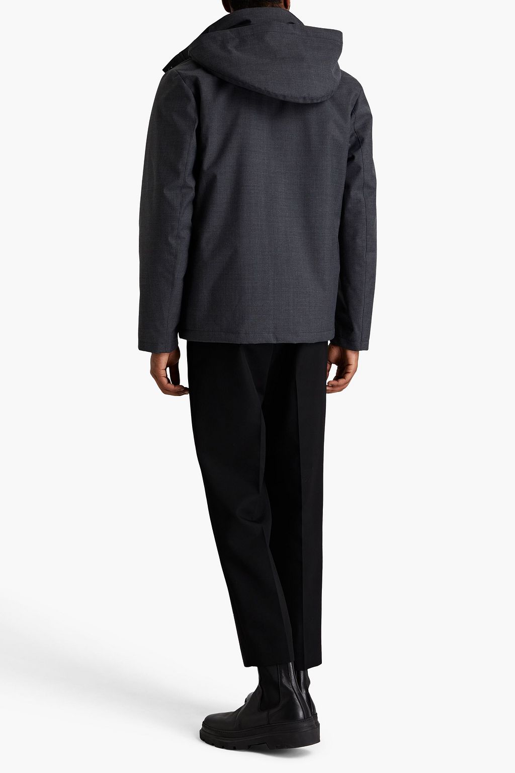 SANDRO Twill hooded jacket