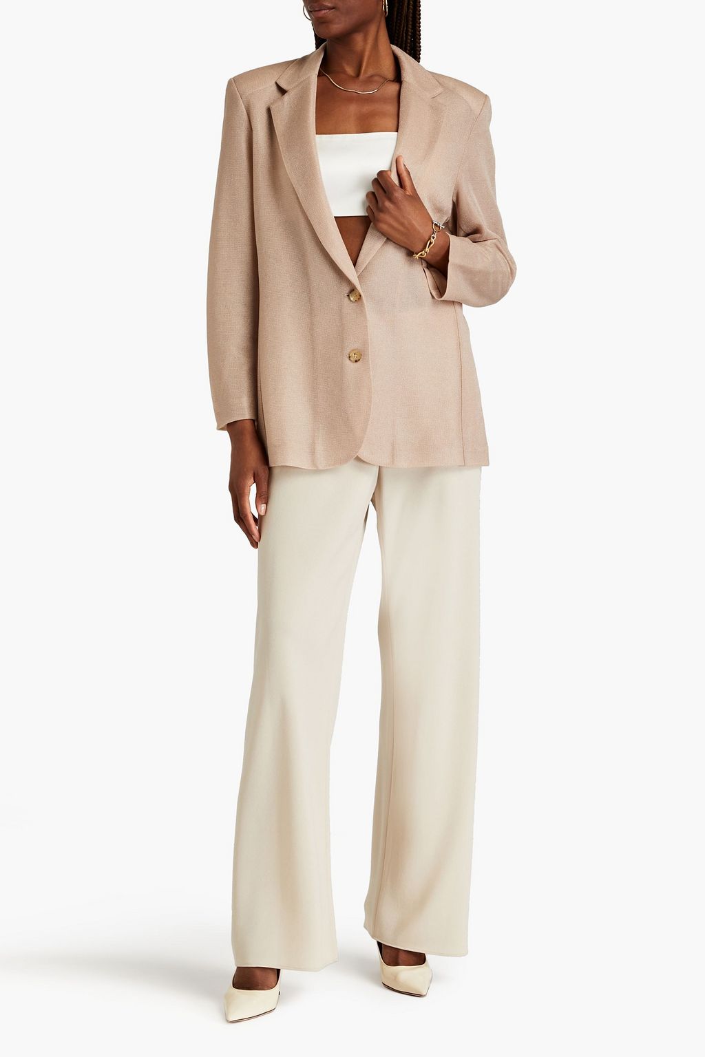 HERVÉ LÉGER Metallic knitted blazer