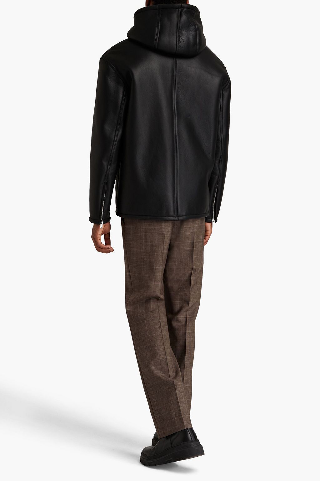 SANDRO Shearling hooded jacket