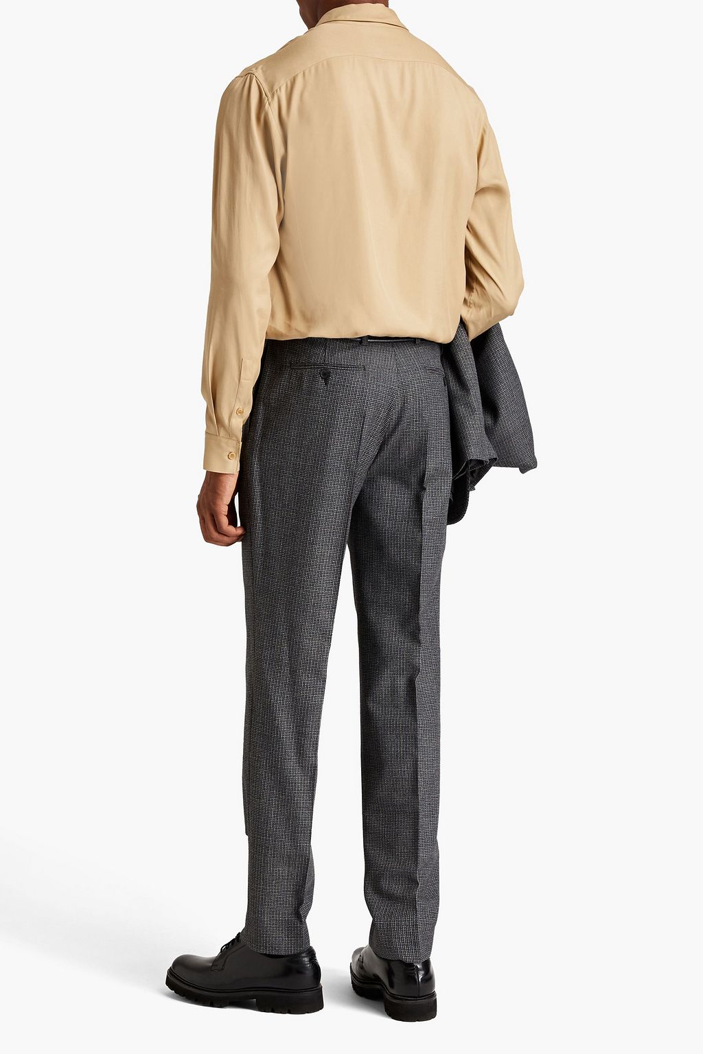 SANDRO Tapered wool-tweed pants