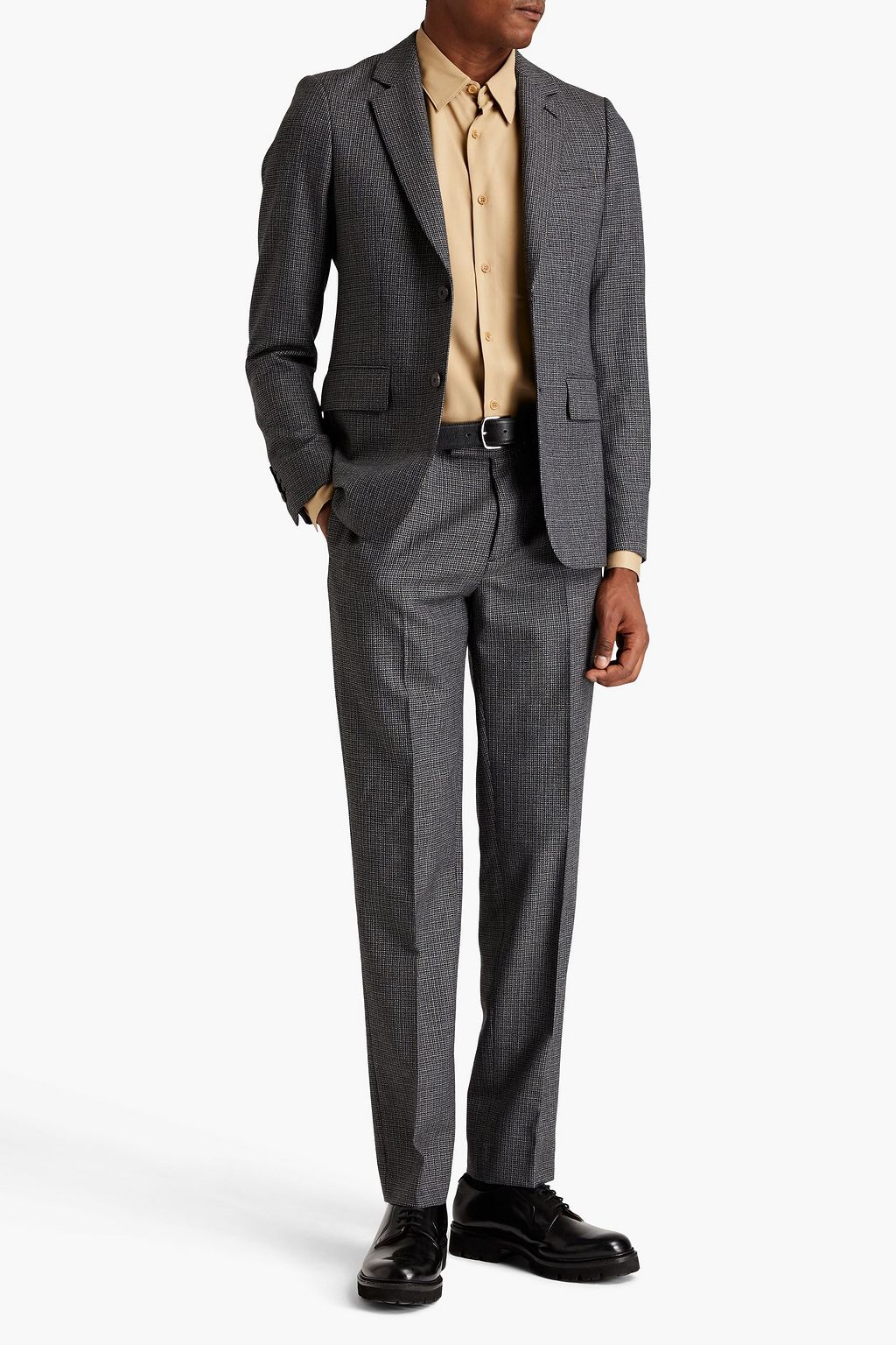 SANDRO Tapered wool-tweed pants