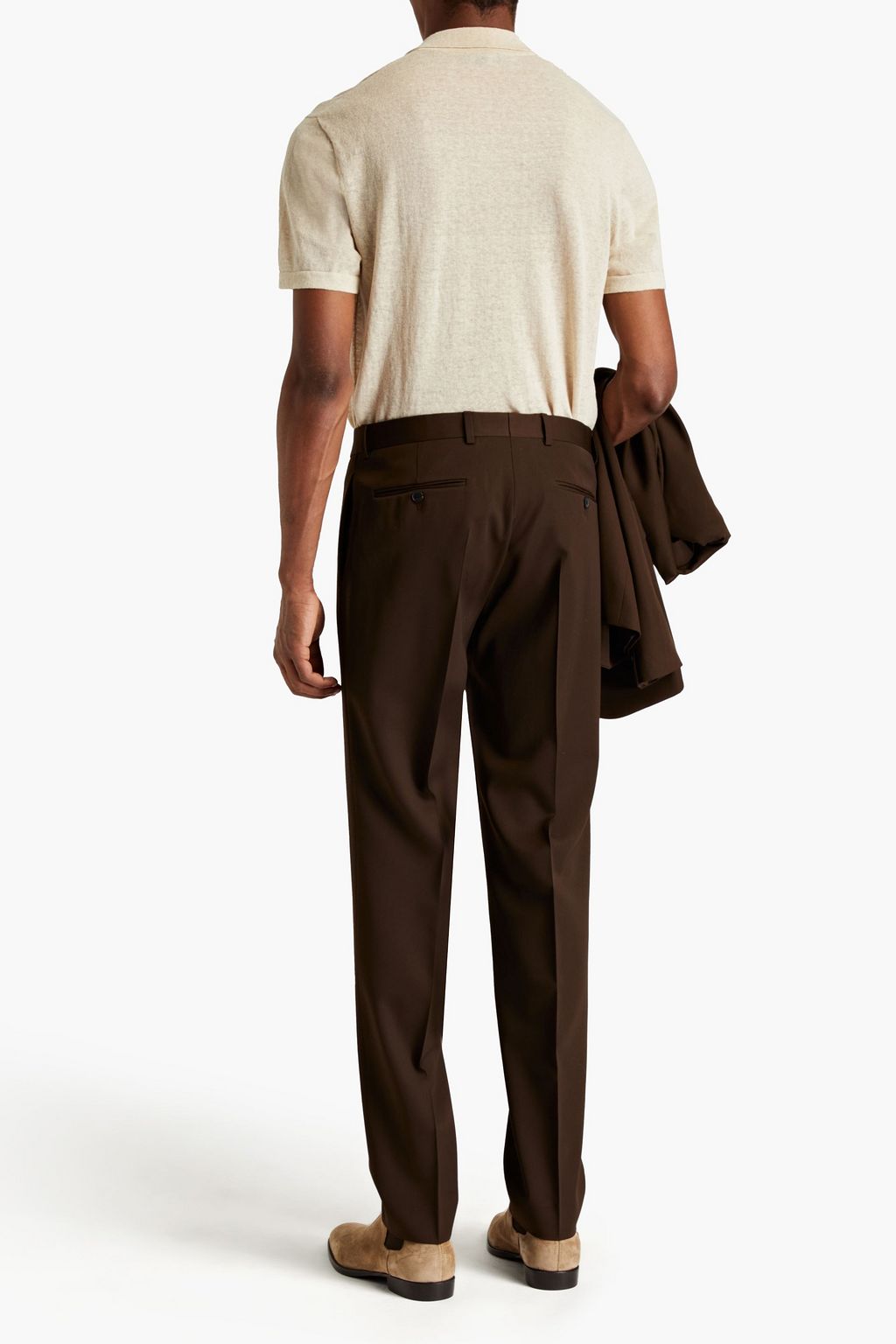 SANDRO Tapered wool-twill pants