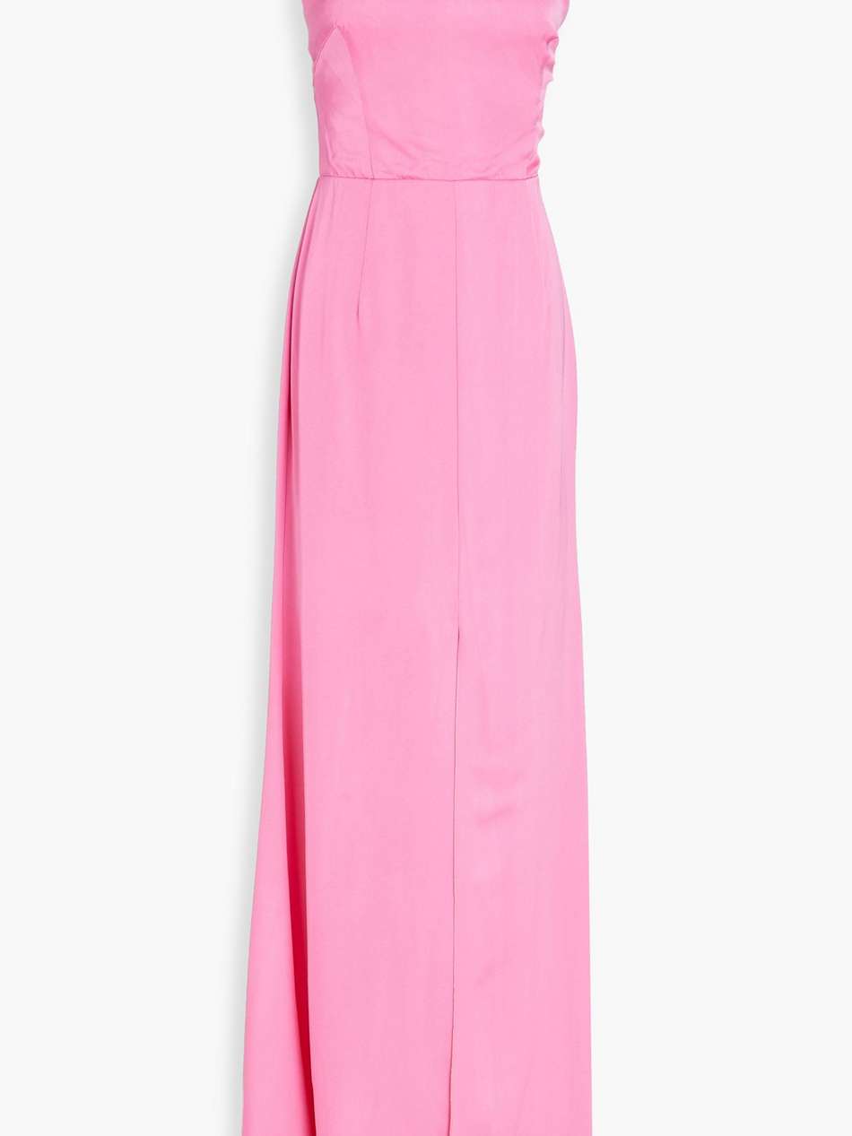one-shoulder silk-crepe gown