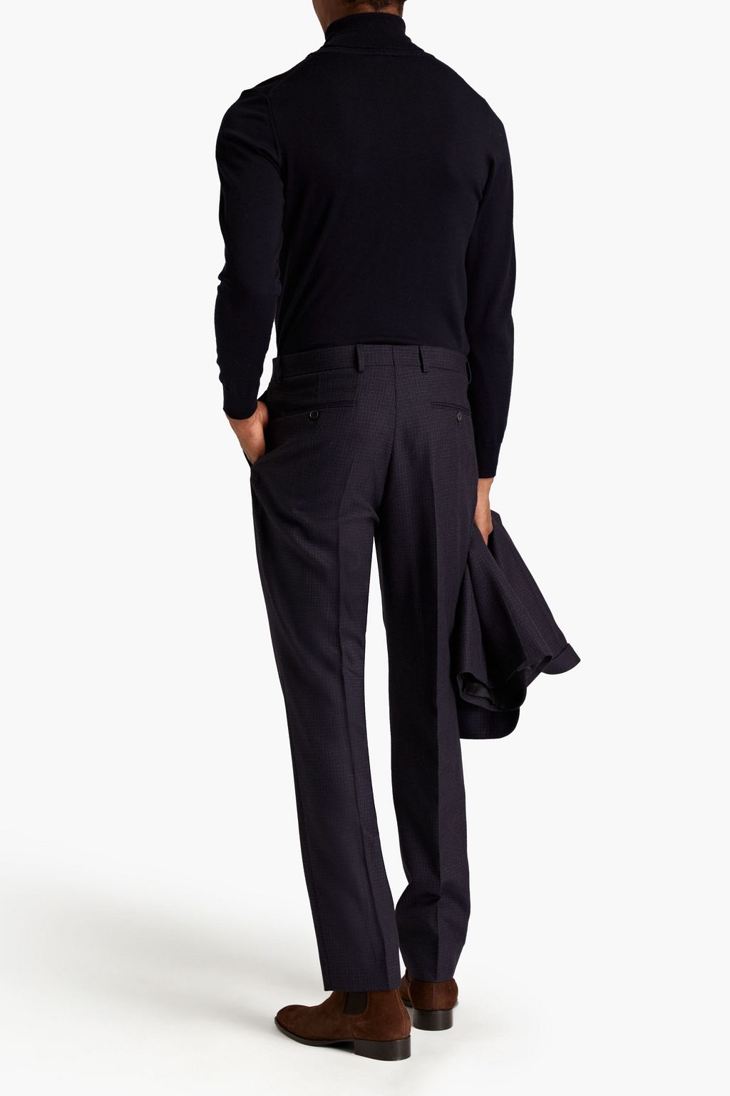 SANDRO Tapered wool-tweed pants