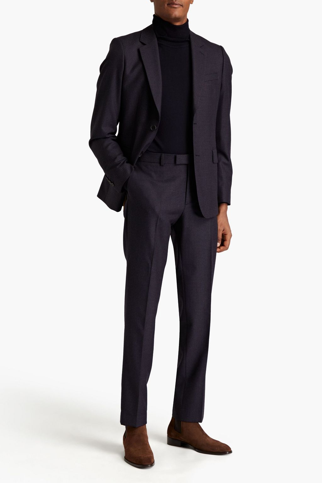 SANDRO Tapered wool-tweed pants