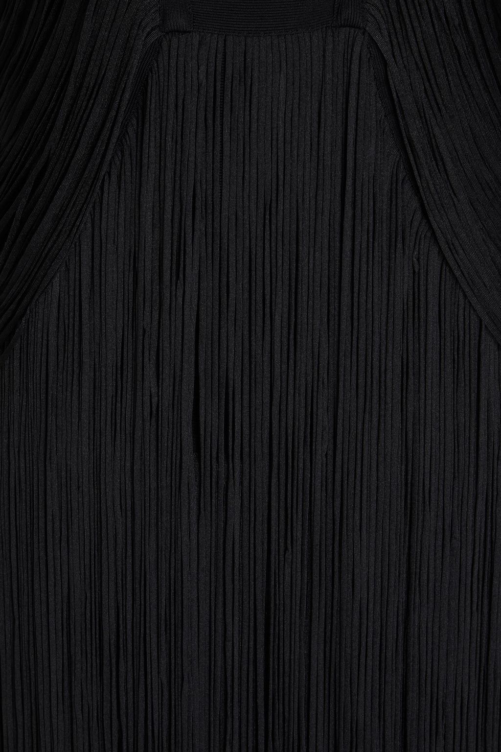 HERVÉ LÉGER Cutout fringed bandage gown