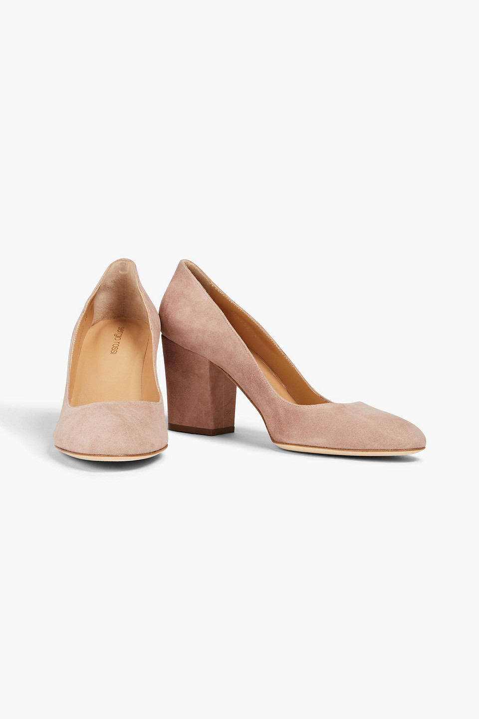 Shop Sergio Rossi Suede Pumps In Pastel Pink