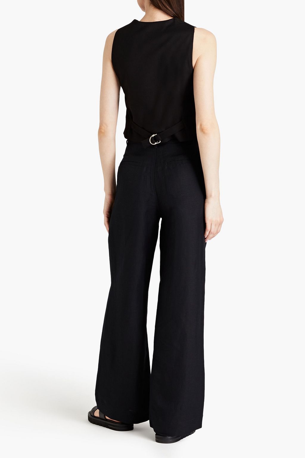 ONIA Hose mit weitem Bein aus einer Leinenmischung