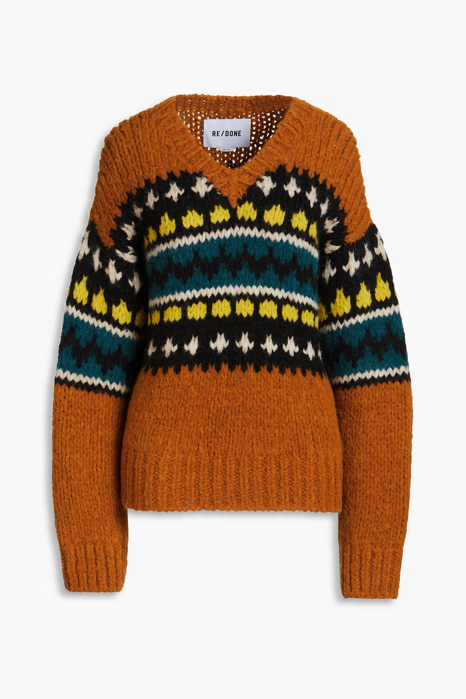 Intarsia alpaca-blend sweater