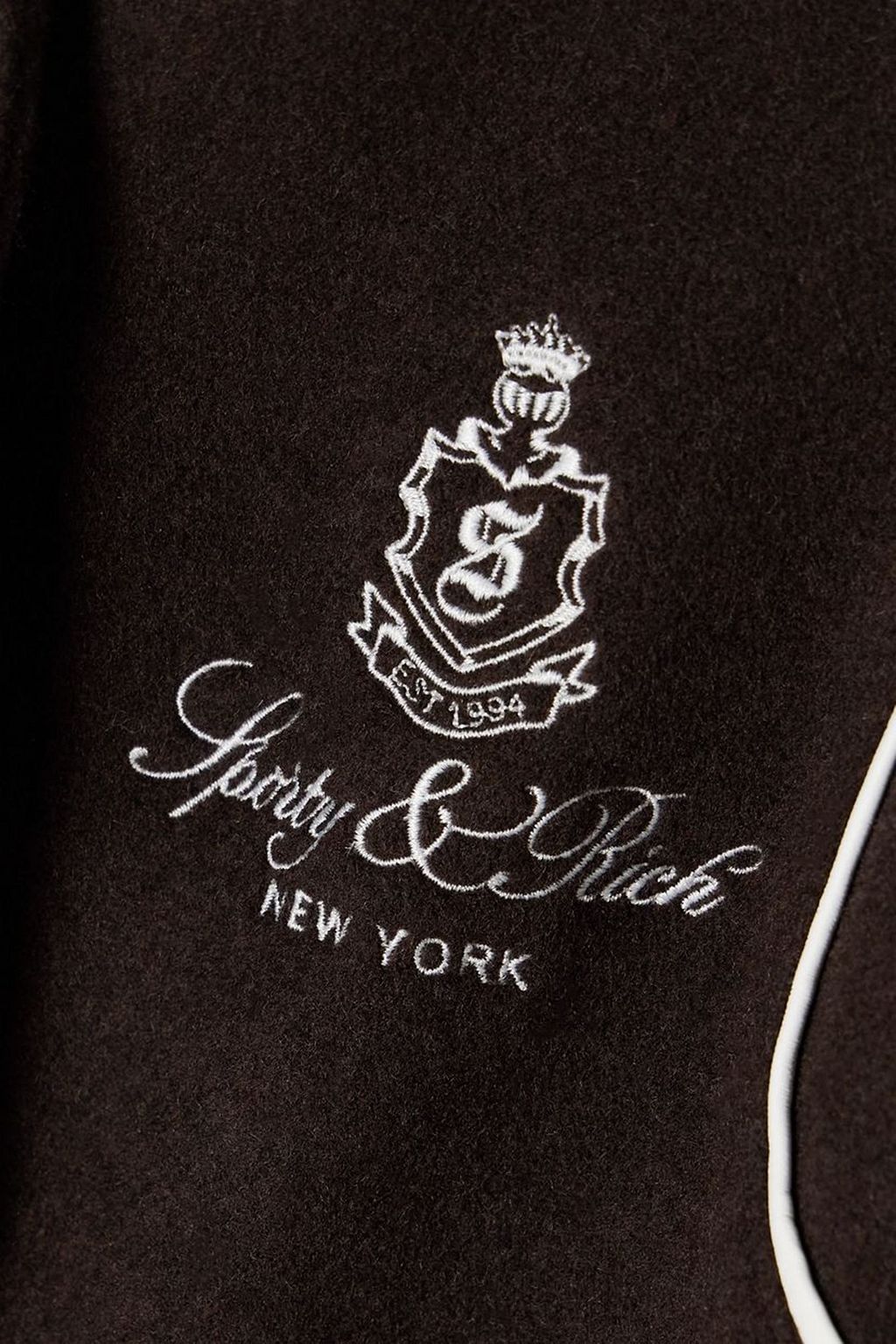 SPORTY & RICH Vendome embroidered wool-blend jacket