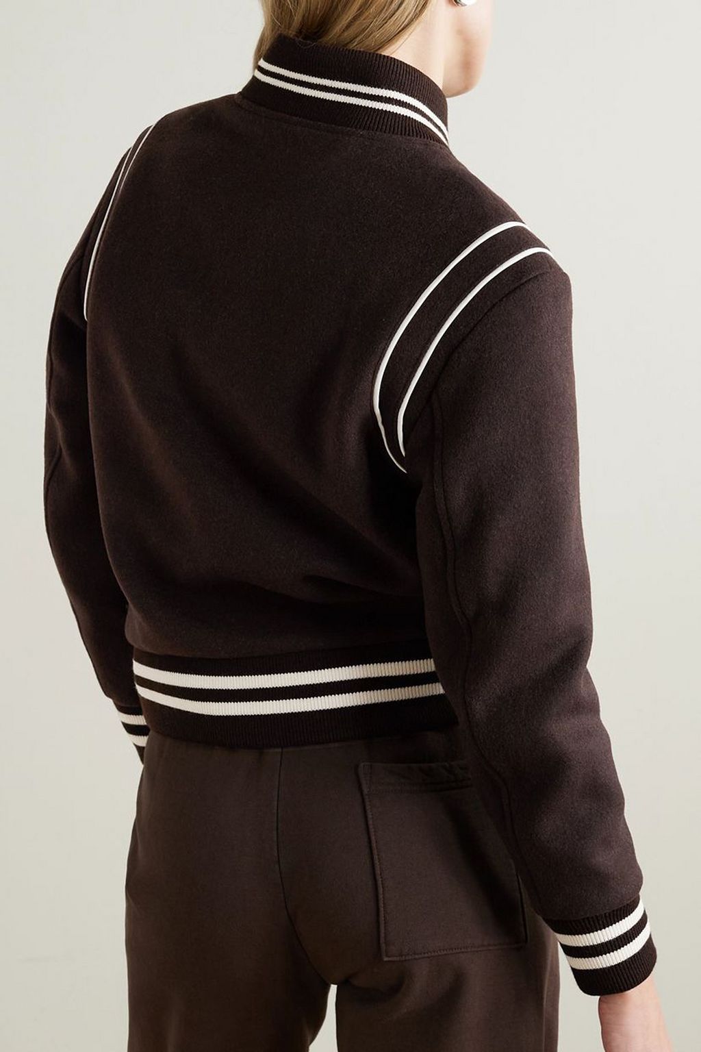 SPORTY & RICH Vendome embroidered wool-blend jacket