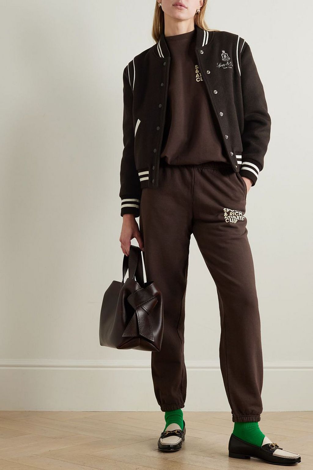 SPORTY & RICH Vendome embroidered wool-blend jacket