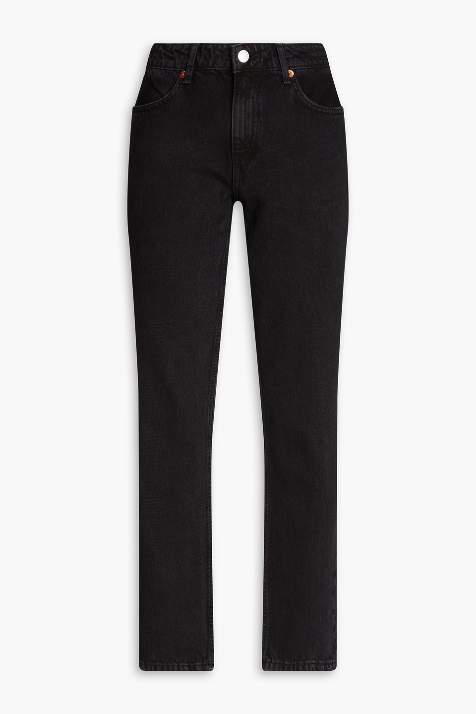 Re/done Low-rise Straight-leg Jeans In Black