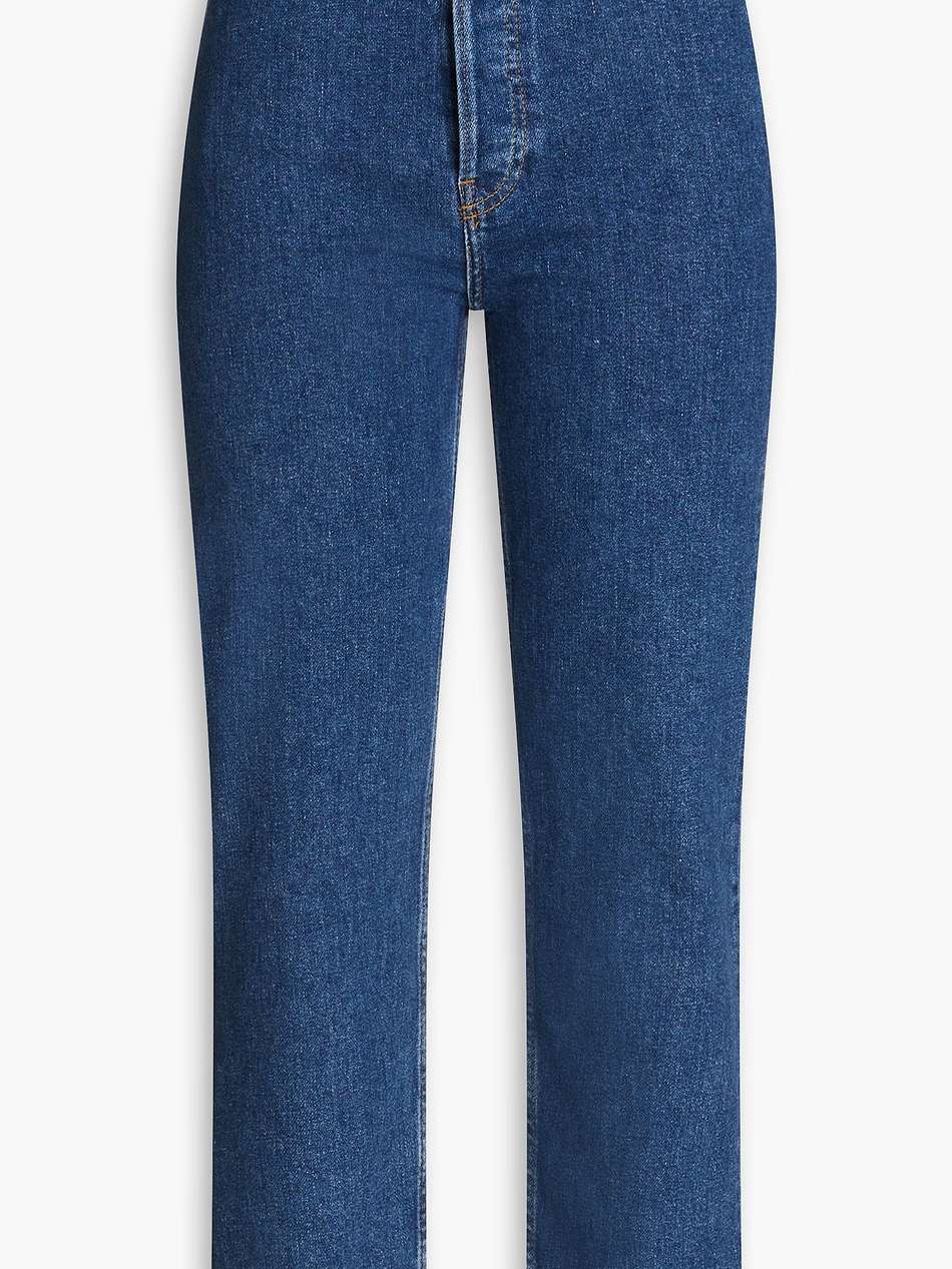 cropped high-rise straight-leg jeans