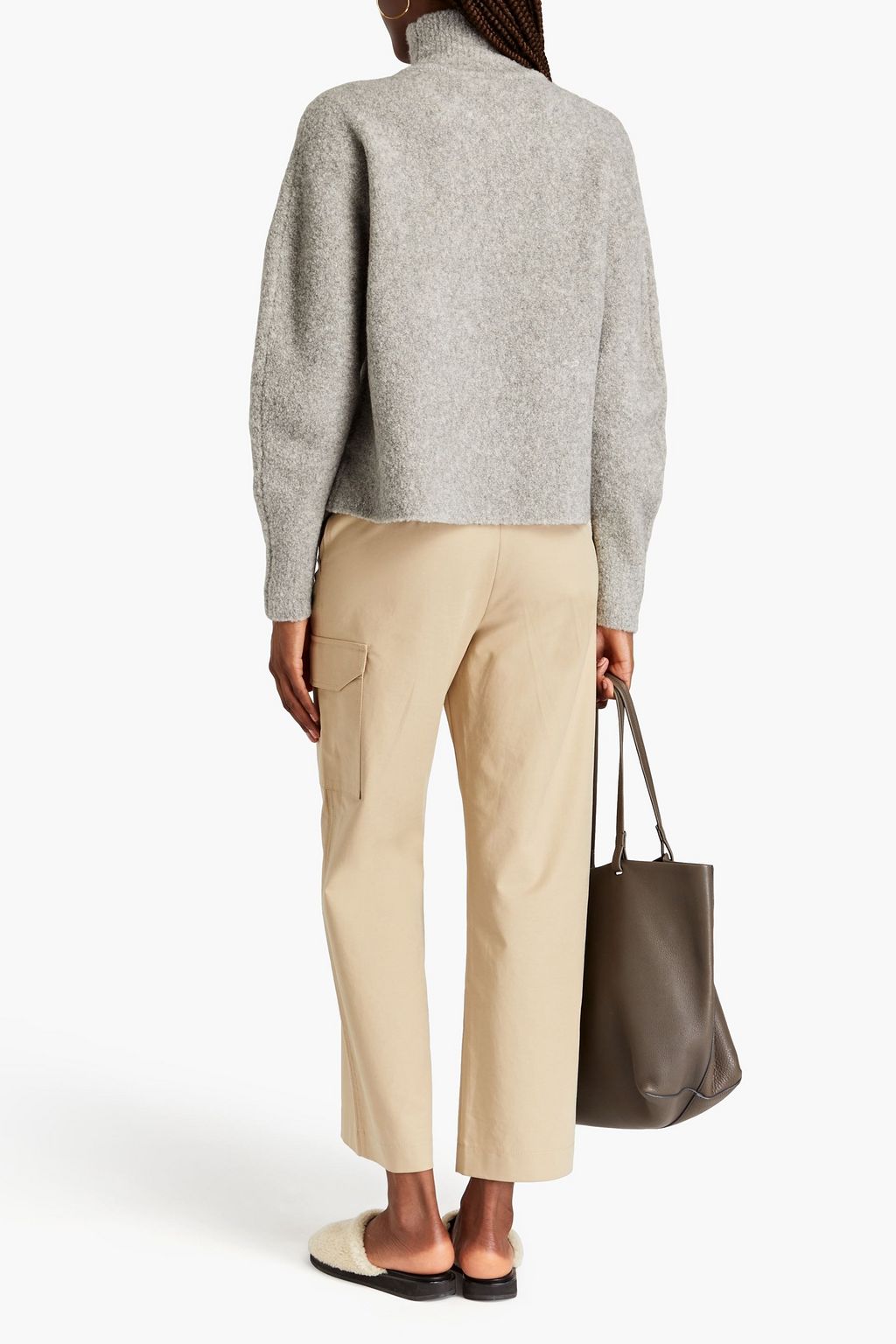 THEORY Cozy Rollkragenpullover aus Bouclé-Strick aus einer Wollmischung
