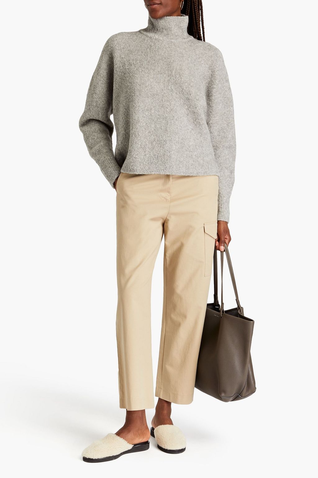 THEORY Cozy Rollkragenpullover aus Bouclé-Strick aus einer Wollmischung