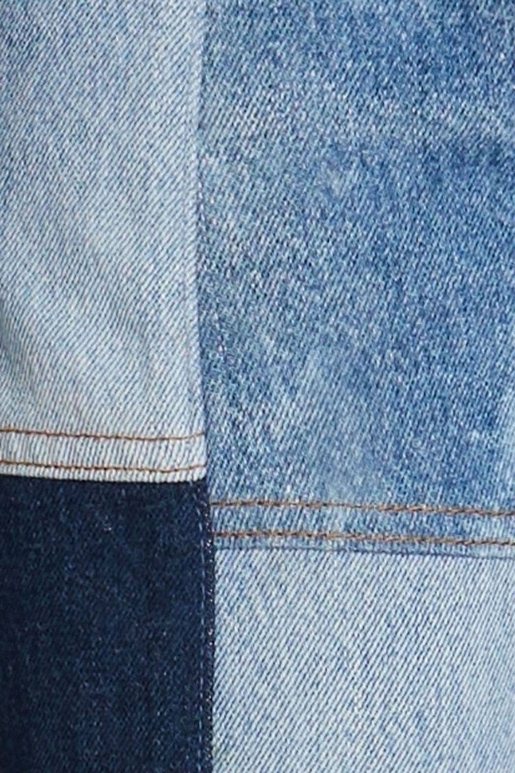 RE/DONE WITH LEVI'S Cropped patchwork mid-rise slim-leg jeans