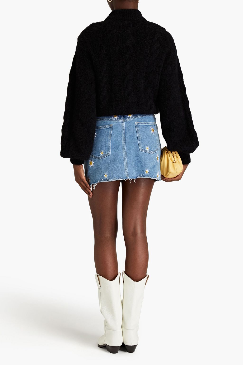 HAYLEY MENZIES Winona Rollkragenpullover aus einer Wollmischung mit Zopfstrickmuster und Schleife