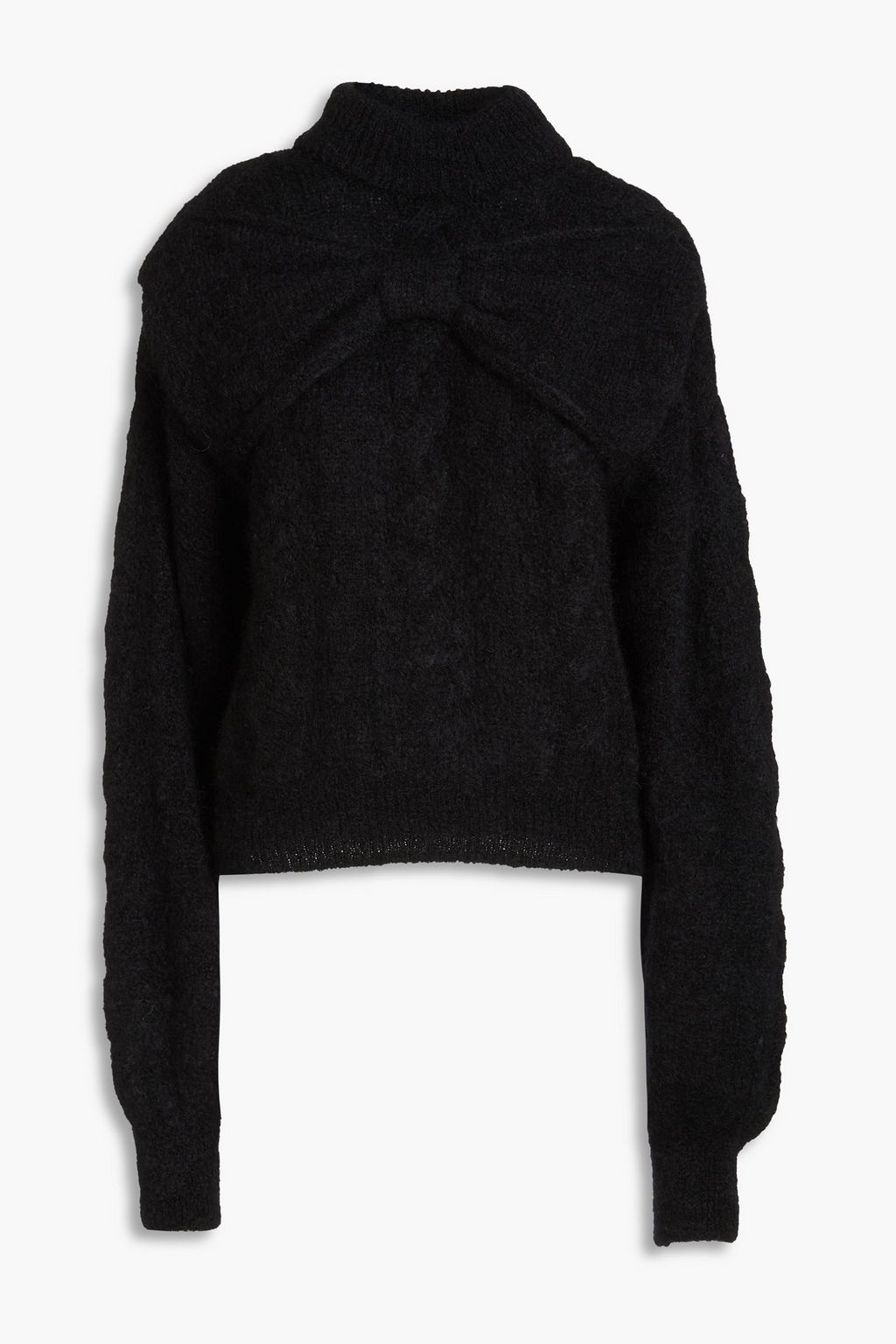 HAYLEY MENZIES Bow-embellished cable-knit wool-blend sweater | THE OUTNET