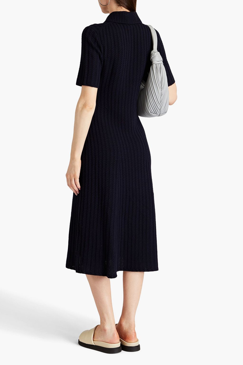 THEORY Cableknit wool and cashmereblend midi dress THE