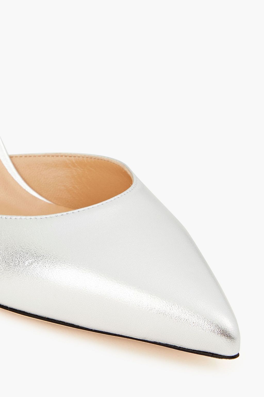SERGIO ROSSI Metallic leather mules