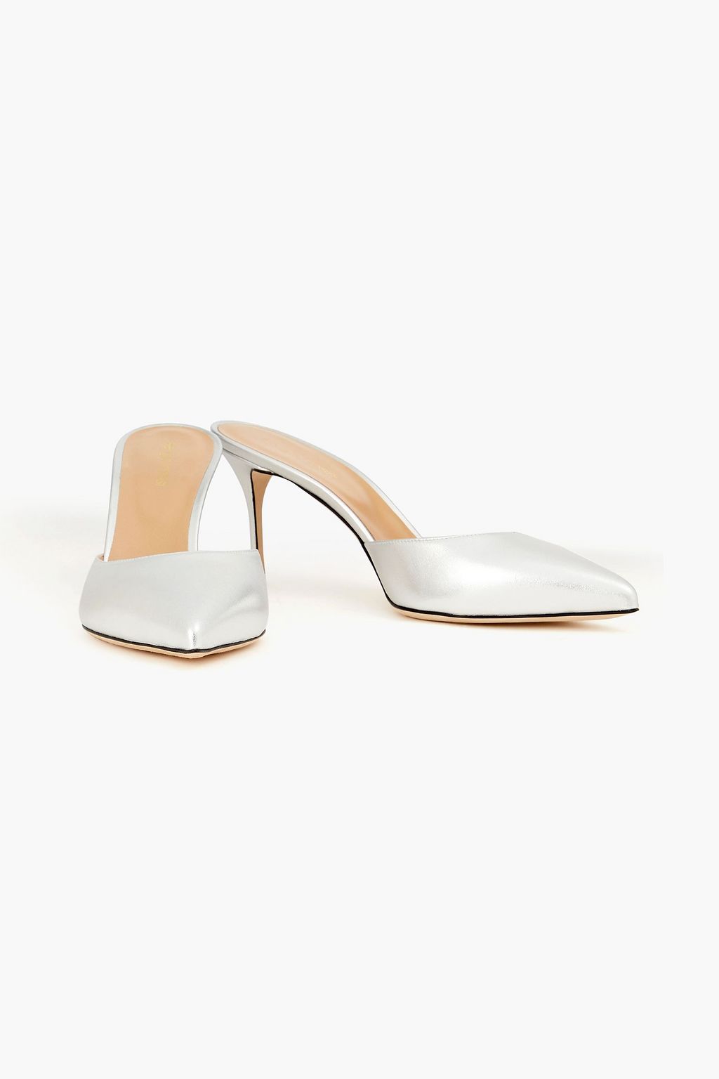 SERGIO ROSSI Metallic leather mules