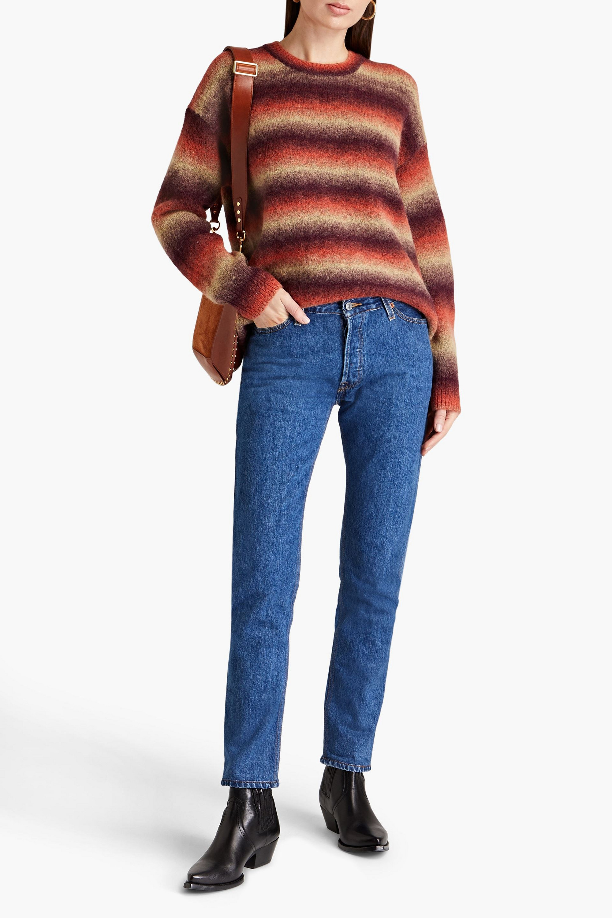 RE/DONE OC striped wool-blend sweater