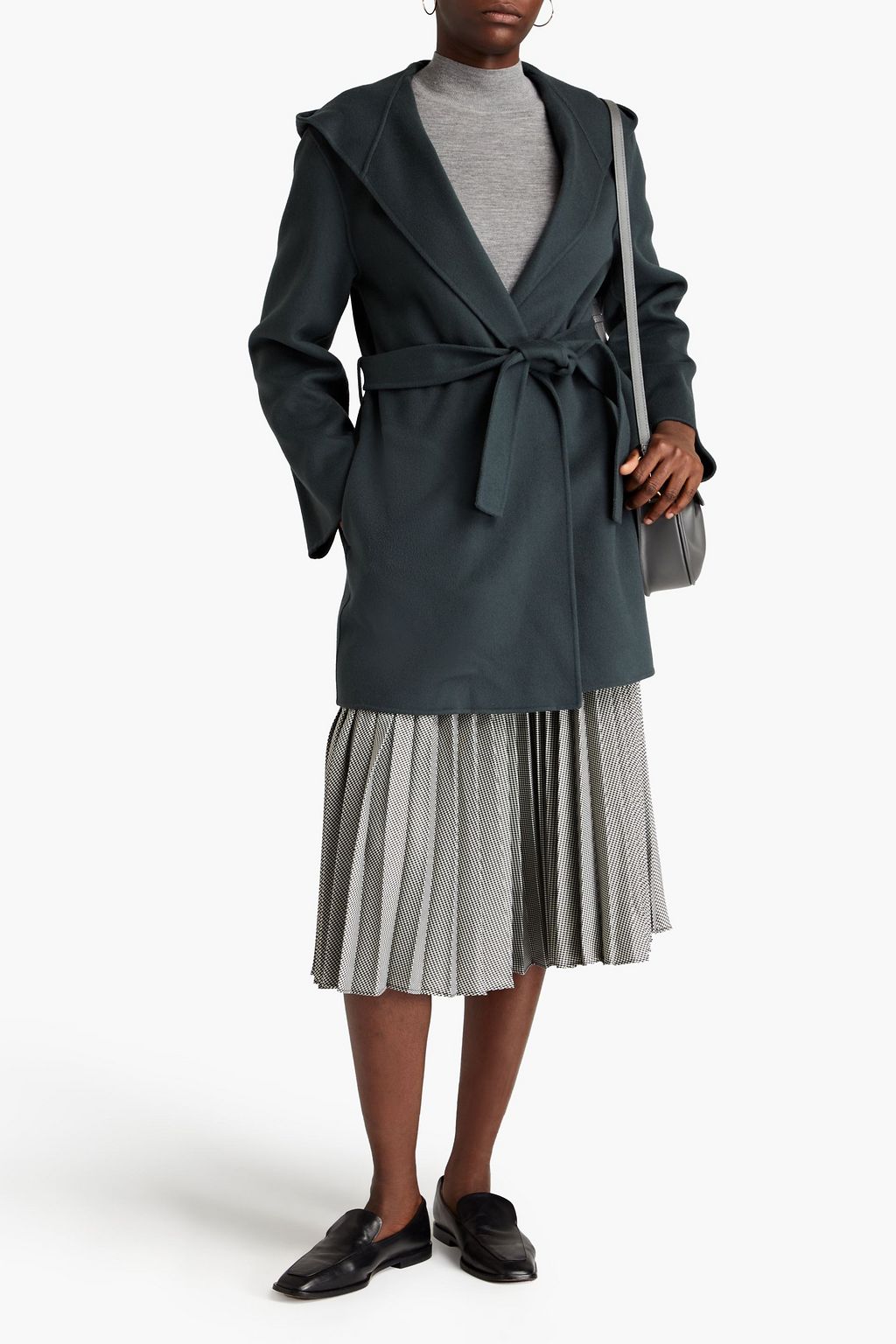 THEORY Belted wool-felt coat