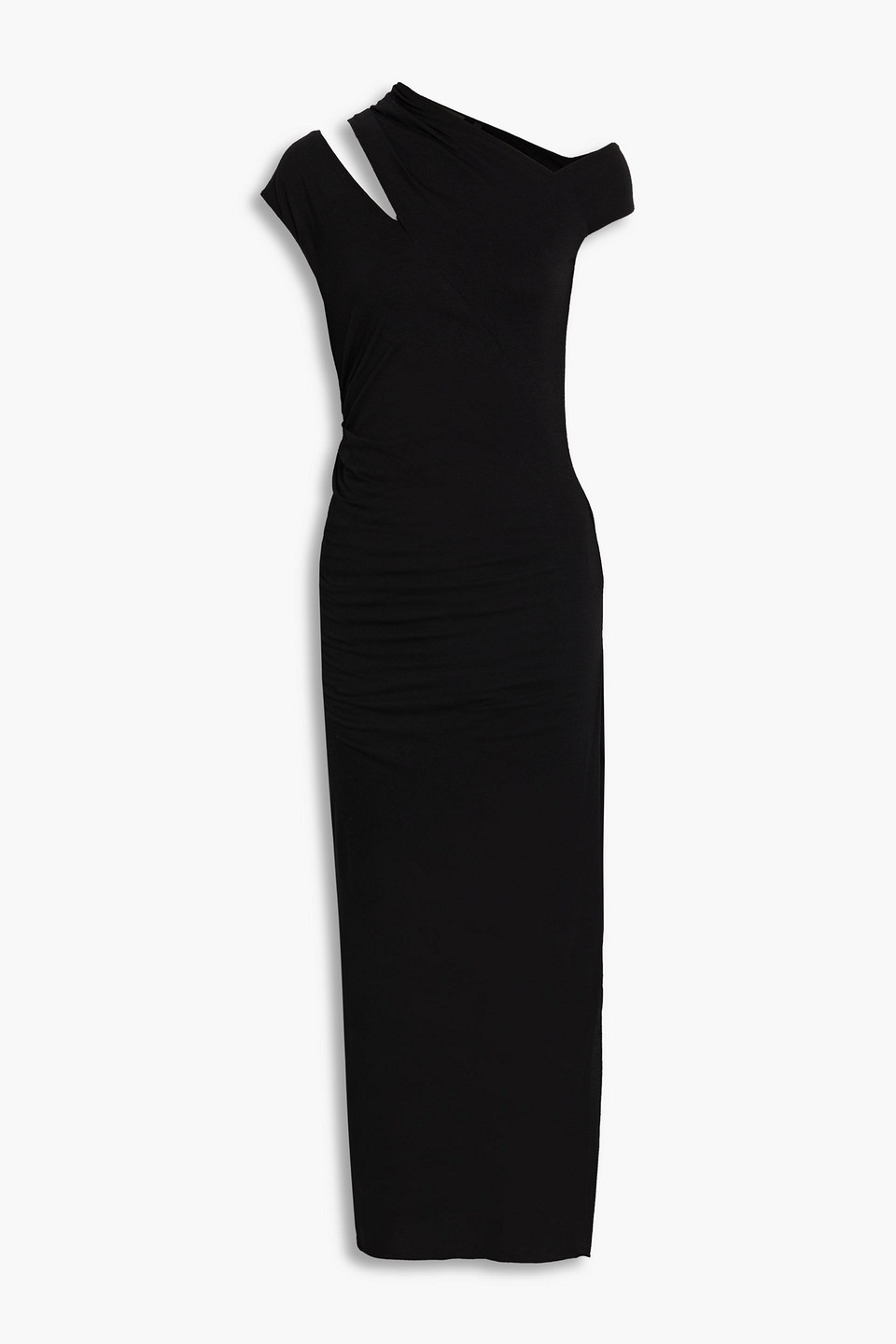 Shop Helmut Lang Cutout Jersey Dress In Black