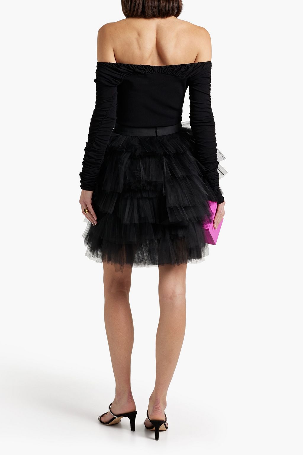 OSCAR DE LA RENTA Tiered tulle mini skirt
