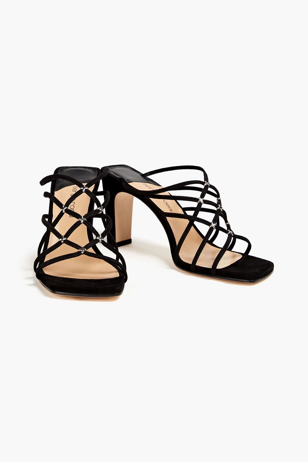 SERGIO ROSSI Embellished suede sandals