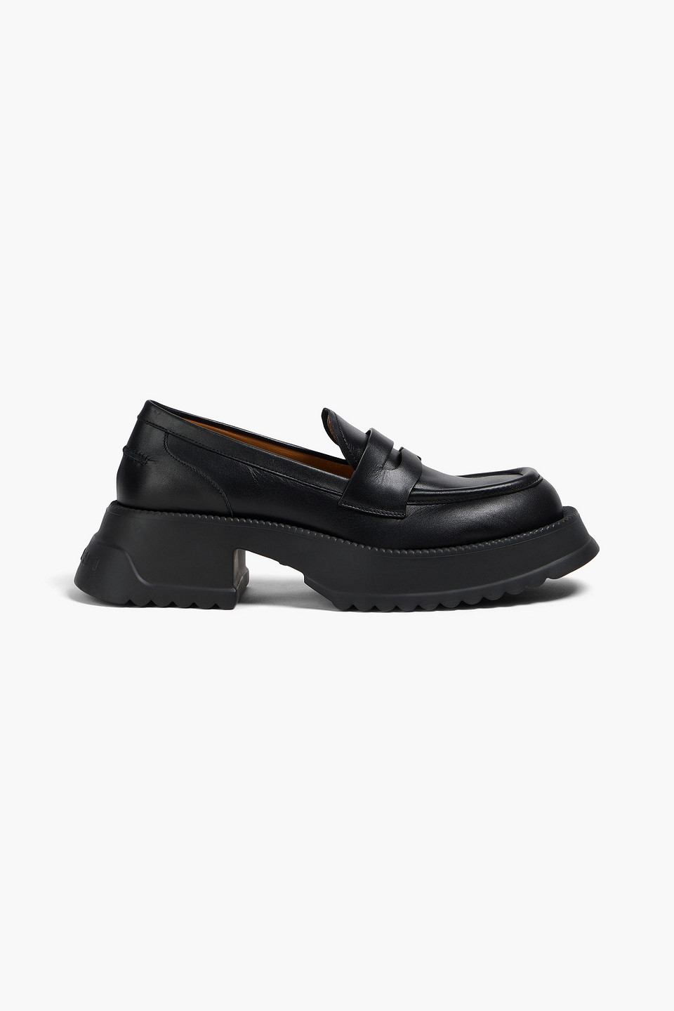 Leather platform loafers