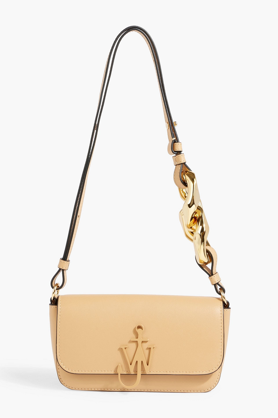 Jw Anderson Beige Leather Anchor Crossbody Bag In Sand