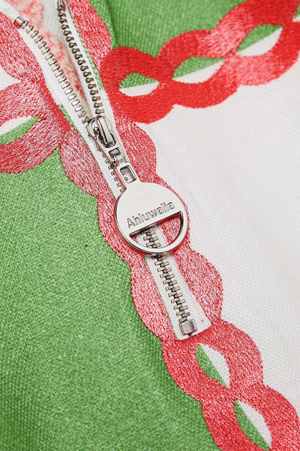 AHLUWALIA Checked embroidered cotton-piqué polo shirt