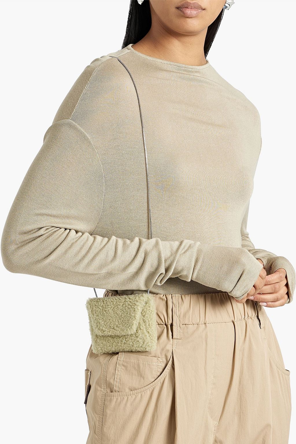 BRUNELLO CUCINELLI Shearling shoulder bag