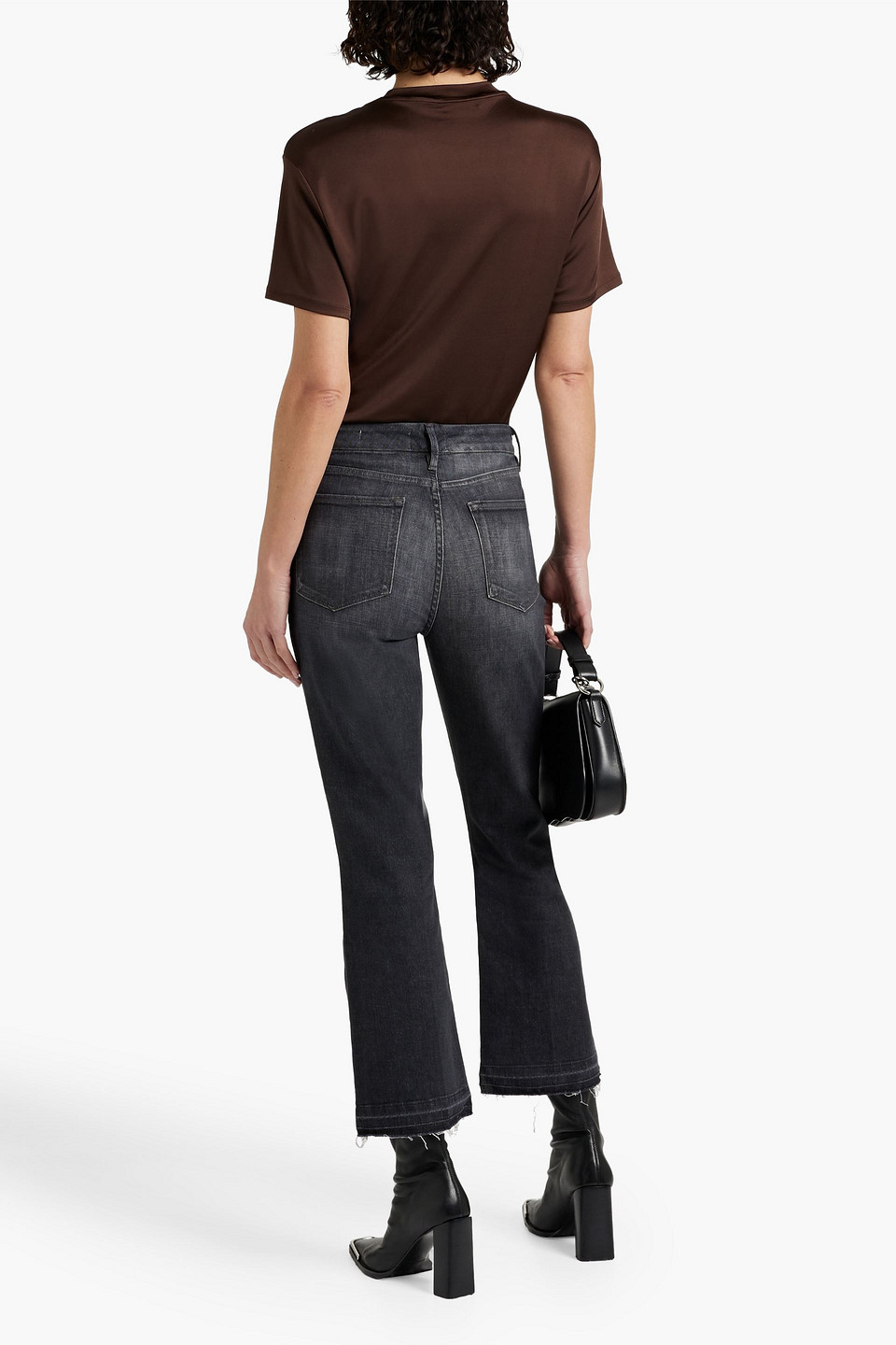 FRAME LE HIGH FLARE CROPPED HIGH-RISE FLARED JEANS 3074457345637629187