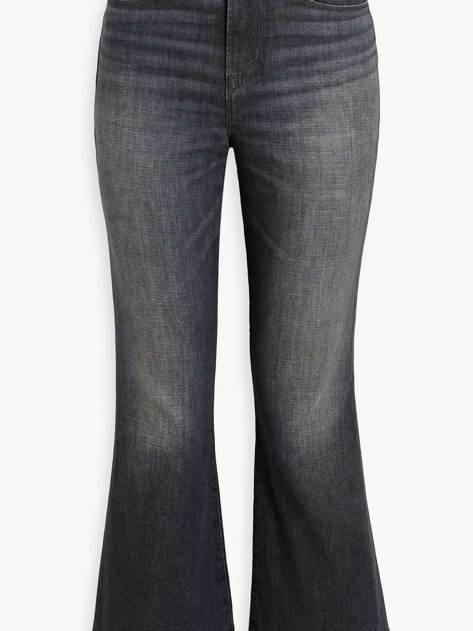 le high flare cropped high-rise flared jeans