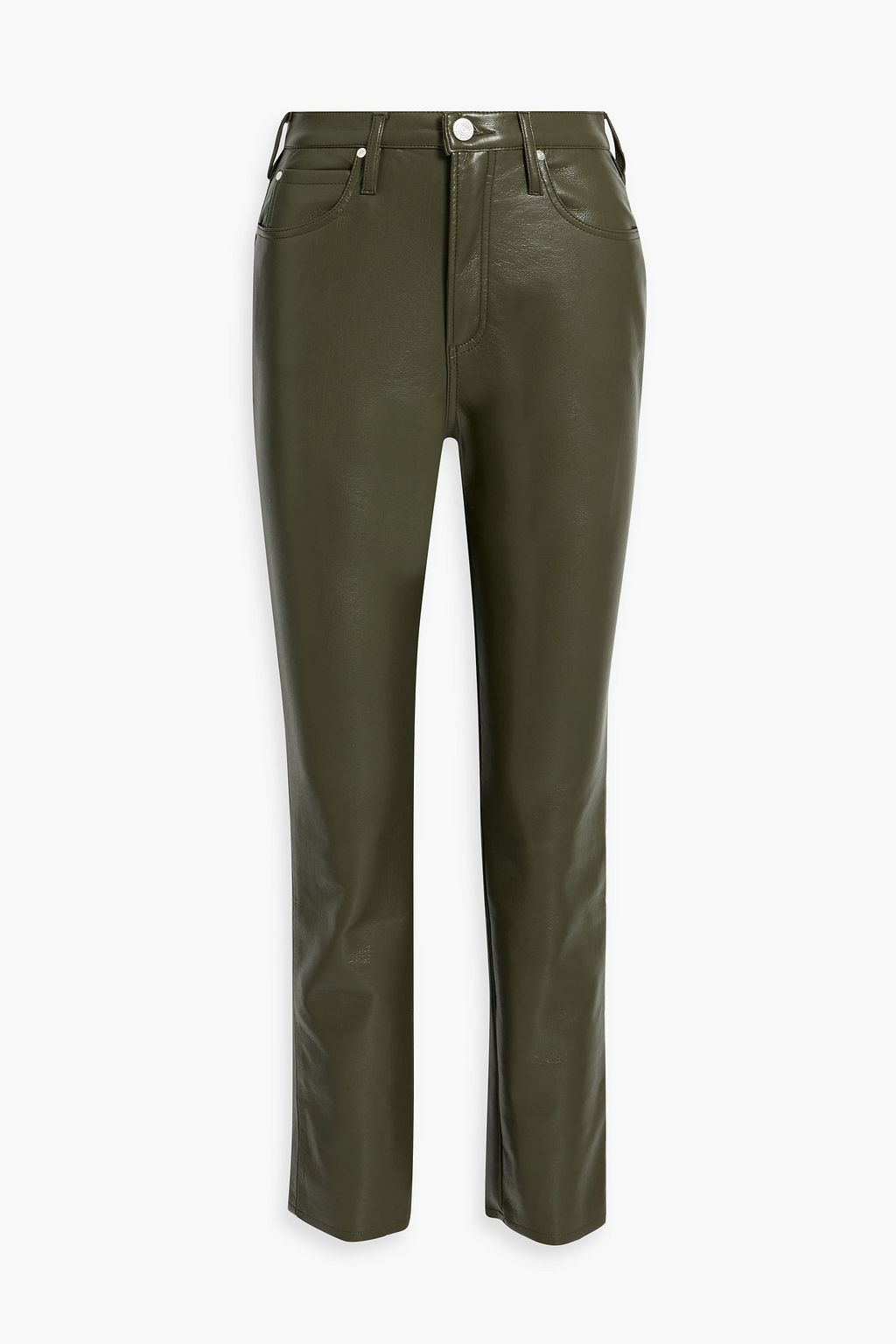 FRAME Le High 'n' Tight stretch-leather straight-leg pants