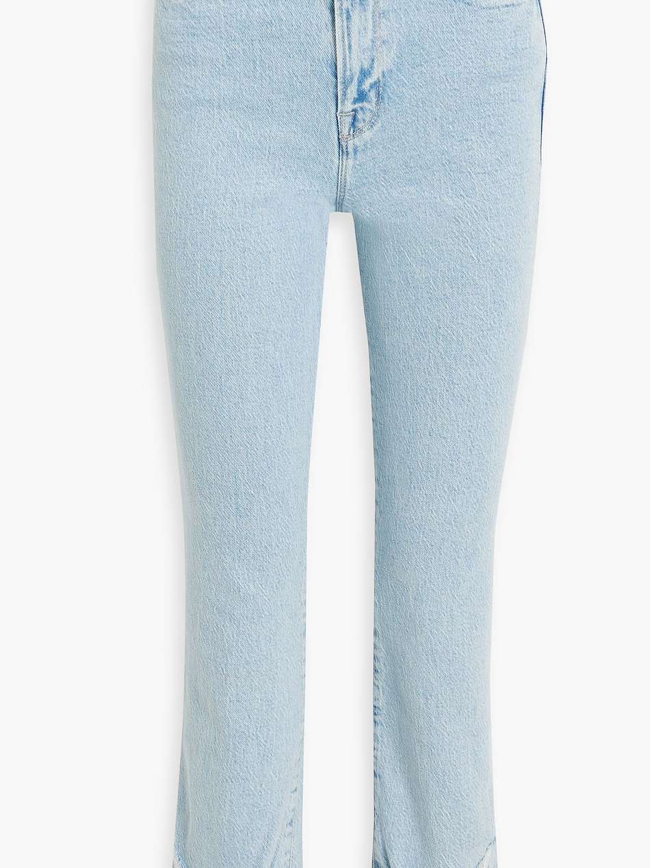 le super high cropped distressed high-rise bootcut jeans