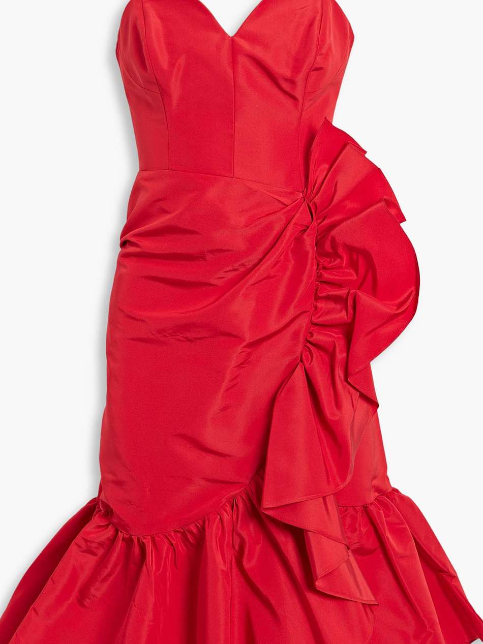ruffled silk-faille dress