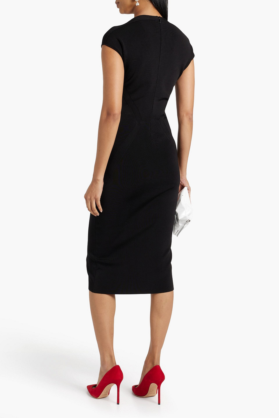 Carolina Herrera Stretch-knit Midi Dress In Black