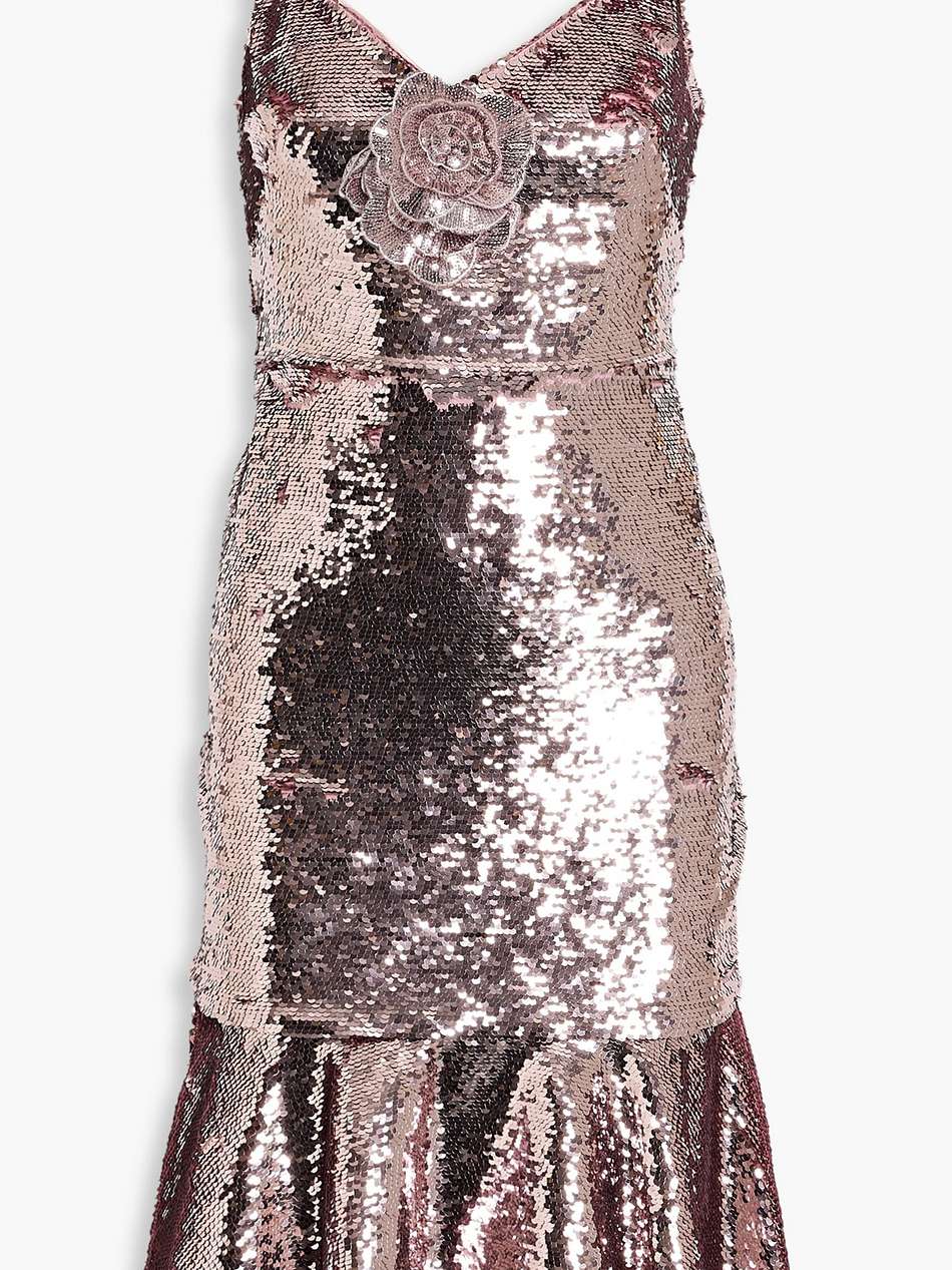 fluted sequined tulle dress
