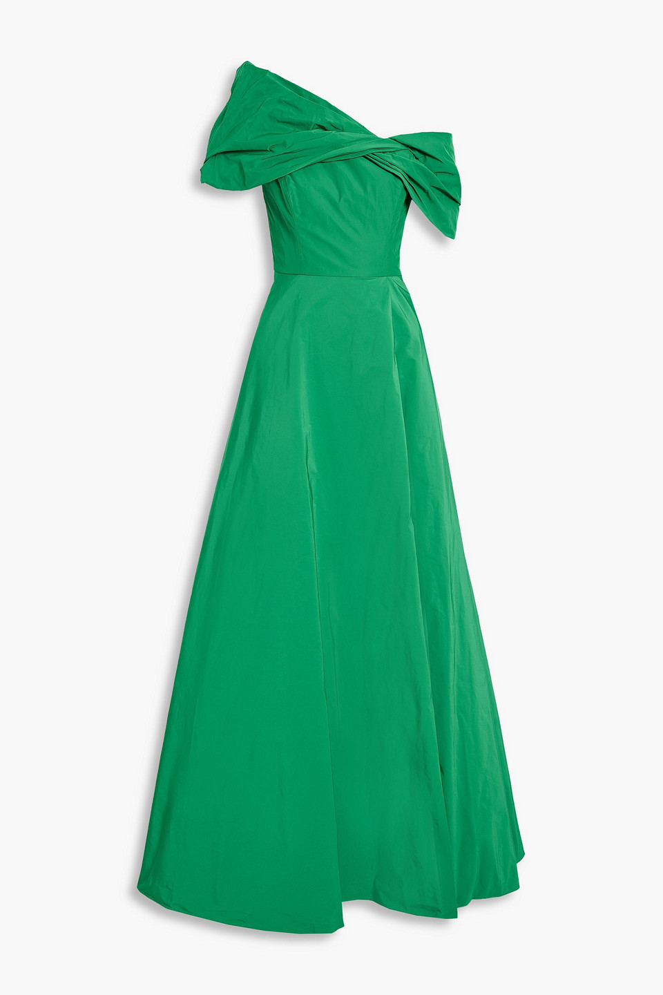 green emerald velvet dress Ombre Cape Gown