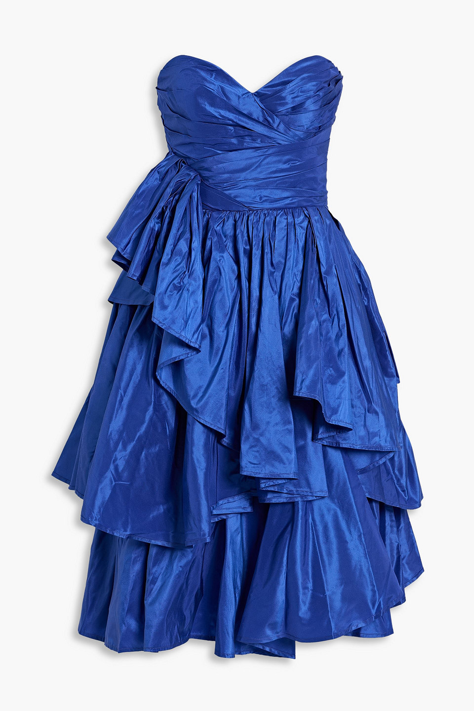 Carolina Herrera Sweetheart Silk Cocktail Dress In Bright Blue