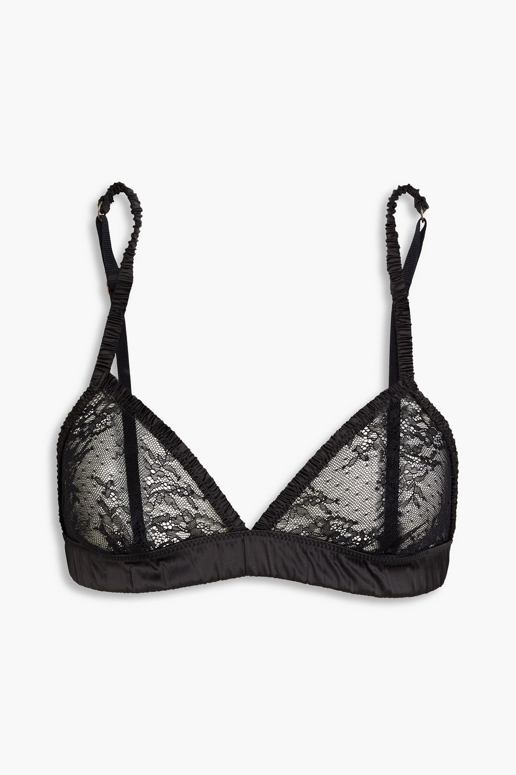 LOVE STORIES Satin-paneled d'esprit triangle bra | up to off | THE OUTNET