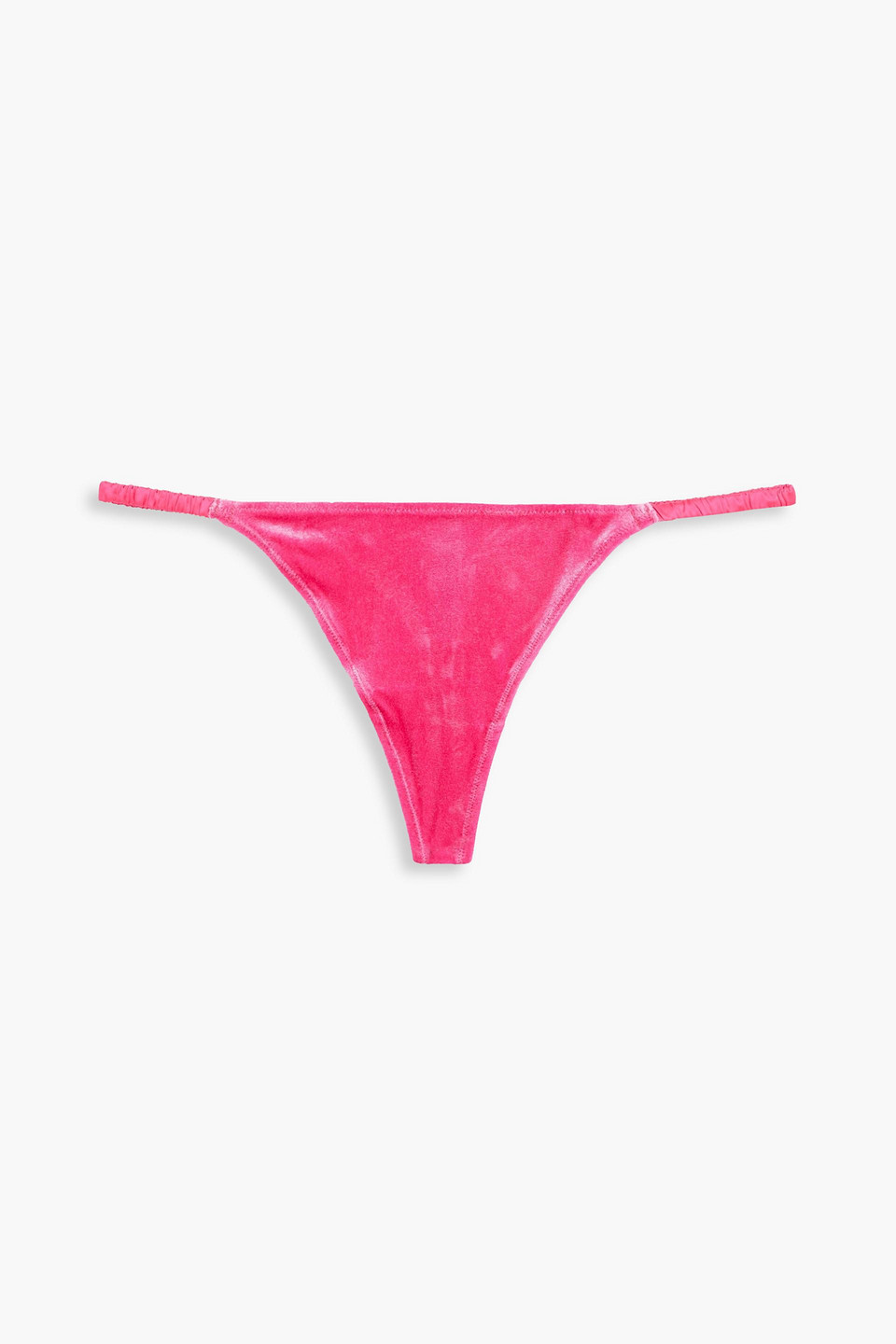 Roomie satin-trimmed velvet thong