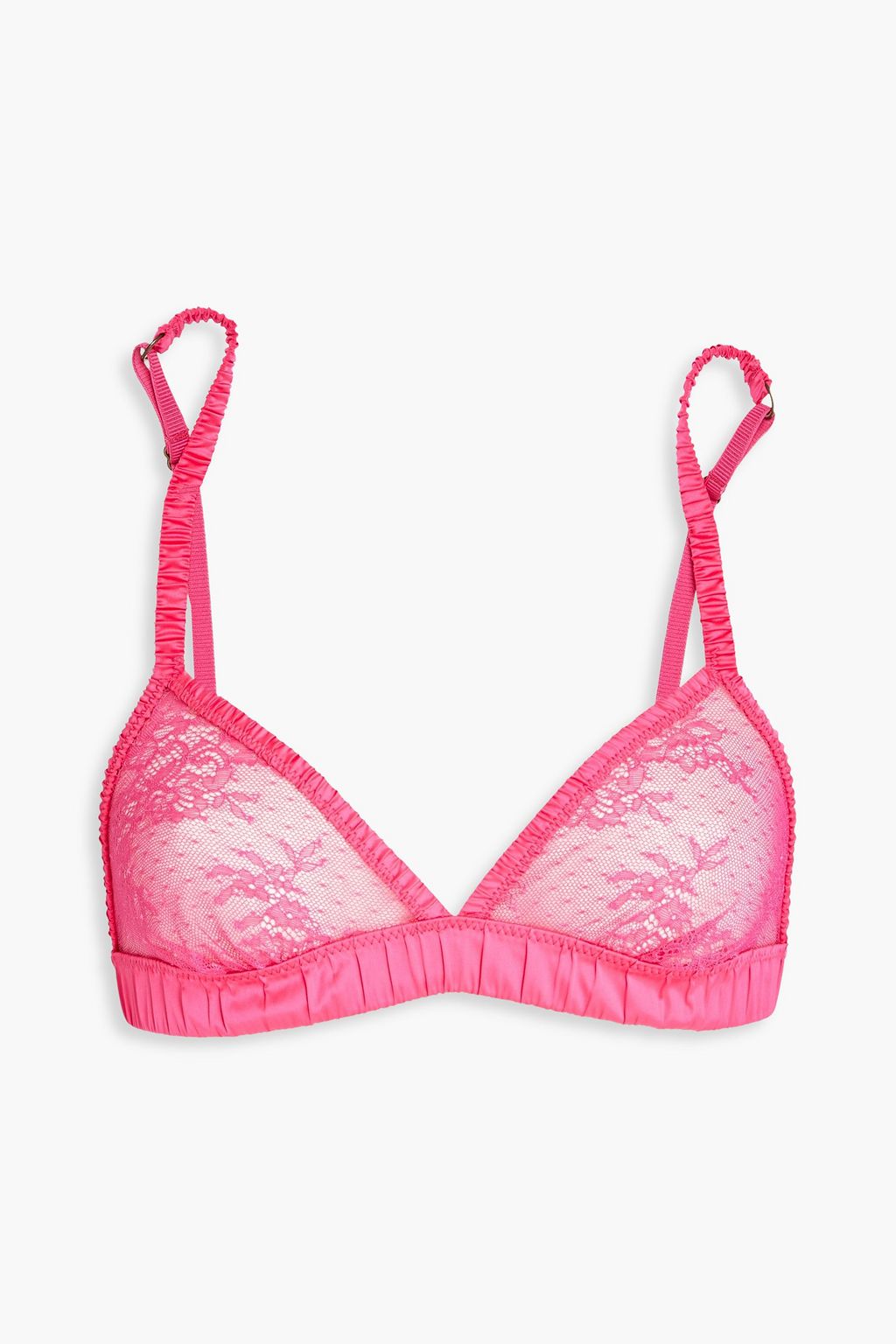 LOVE STORIES Satin-trimmed point d'espri triangle bra