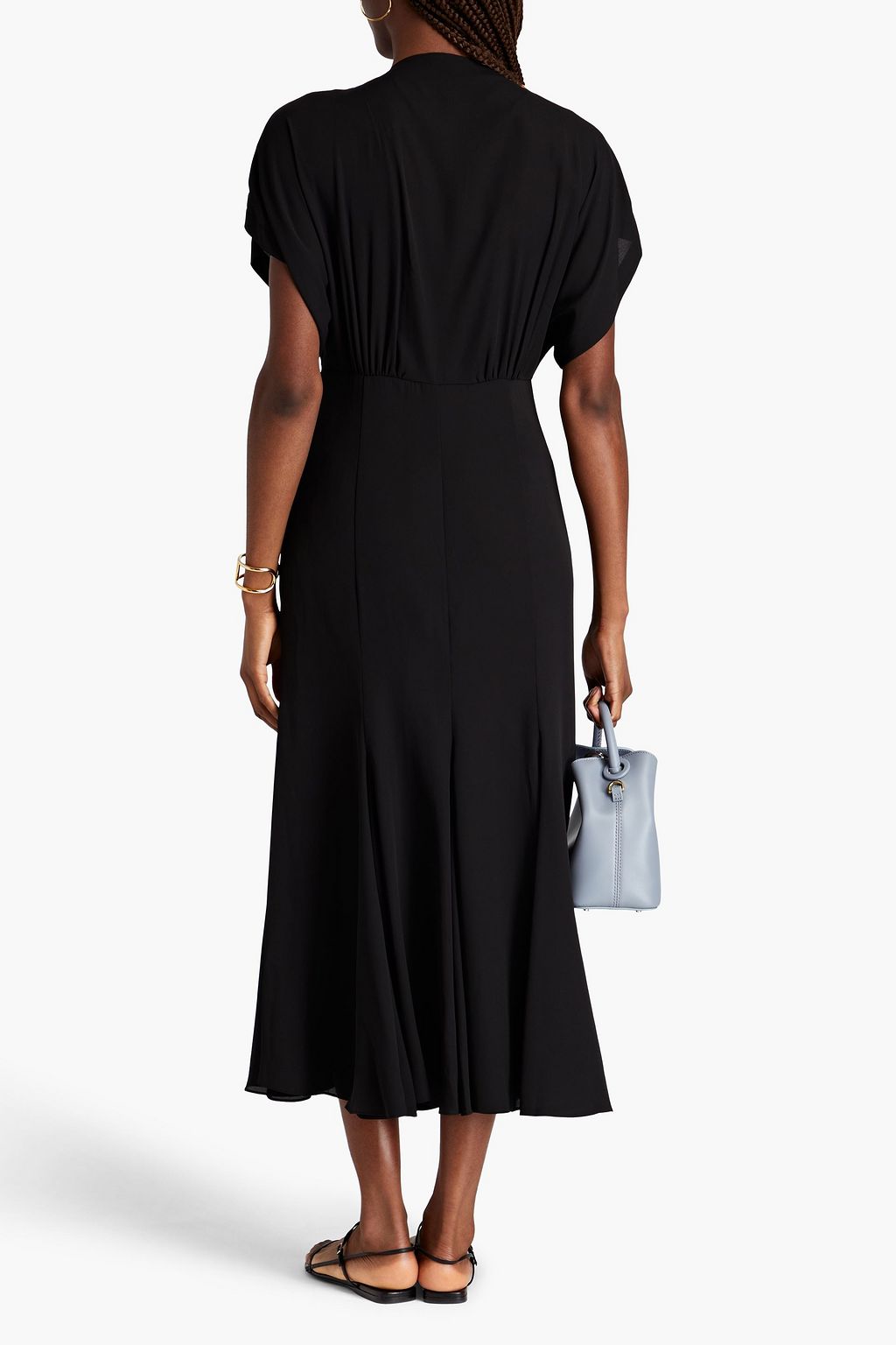 THEORY Midikleid aus Crêpe mit Raffung