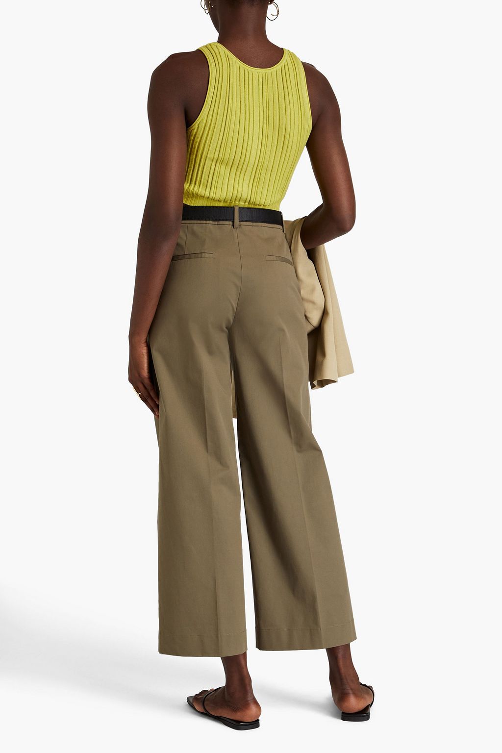 THEORY Cotton-twill wide-leg pants